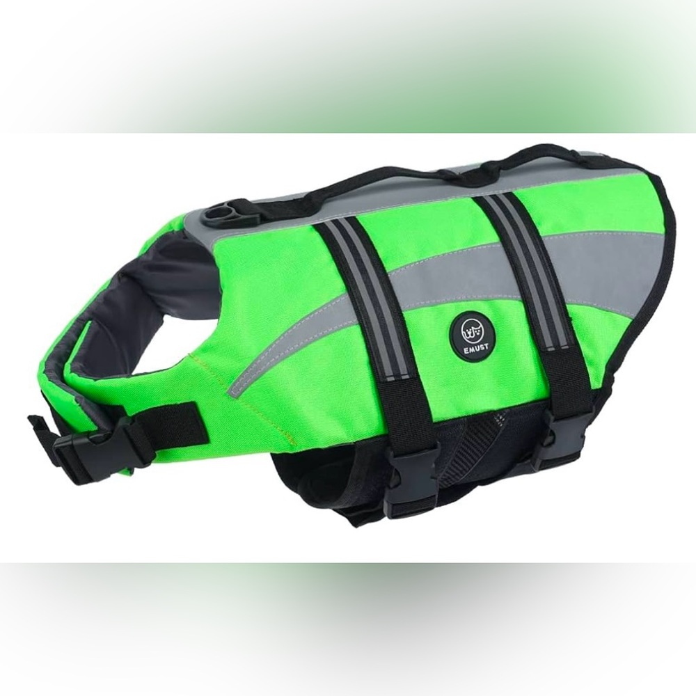 EMUST Life Jacket for Large Dogs, Dog Life Vest with Double Rescue Handles